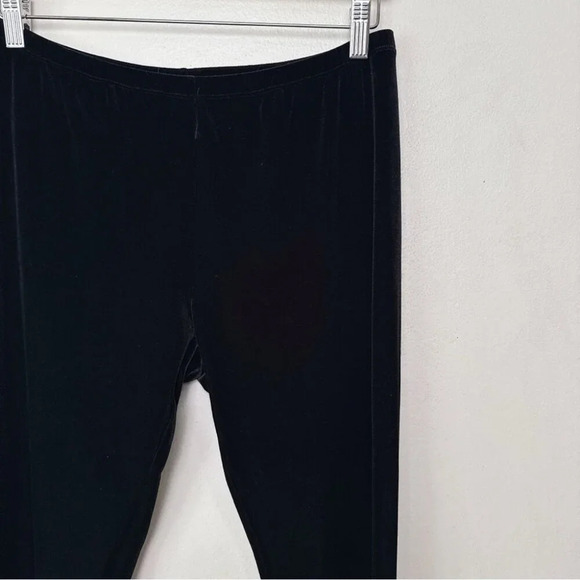 Eileen Fisher Womens Medium Velvet Pull On Stretch Legging In Black - Picture 5 of 13